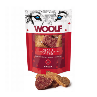 WOOLF Hearts of Duck or Chicken with Rice przysmak dla psa kaczka kurczak ryż 100g